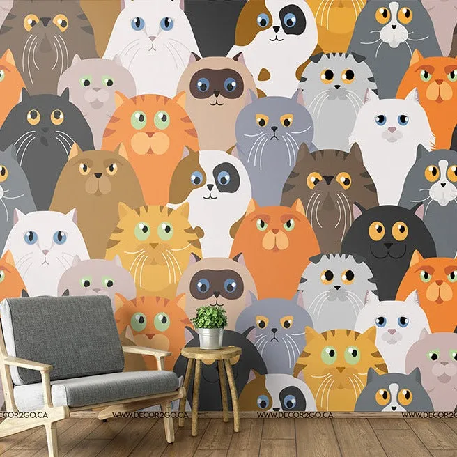 Cat Party Wallpaper Mural
