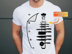 Chef, Personalized Name 2D White Tshirt 04, RINC98