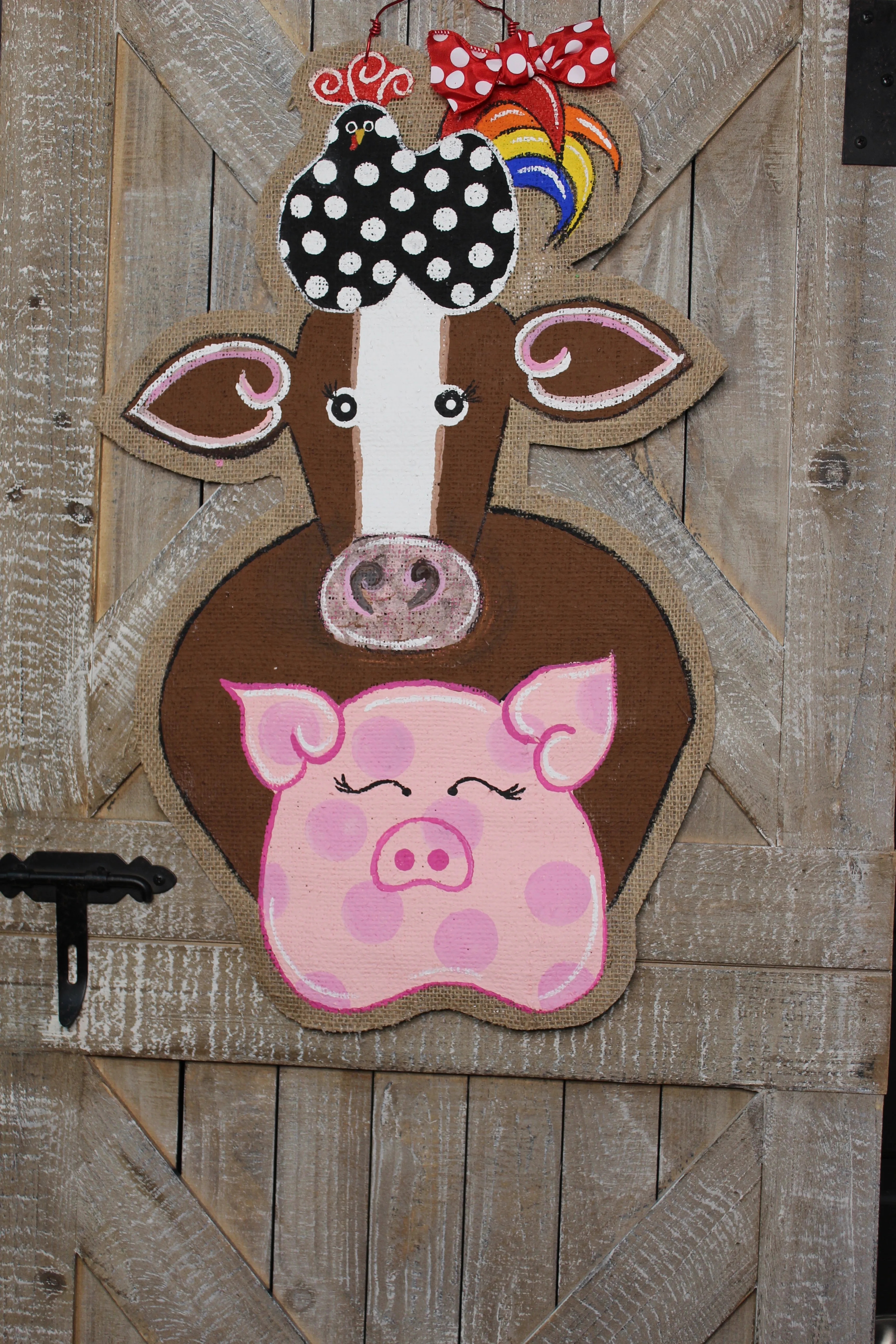 Chicken Pig Cow Door Hanger - DoorCandybyMeg Farm Animal Door Hanger