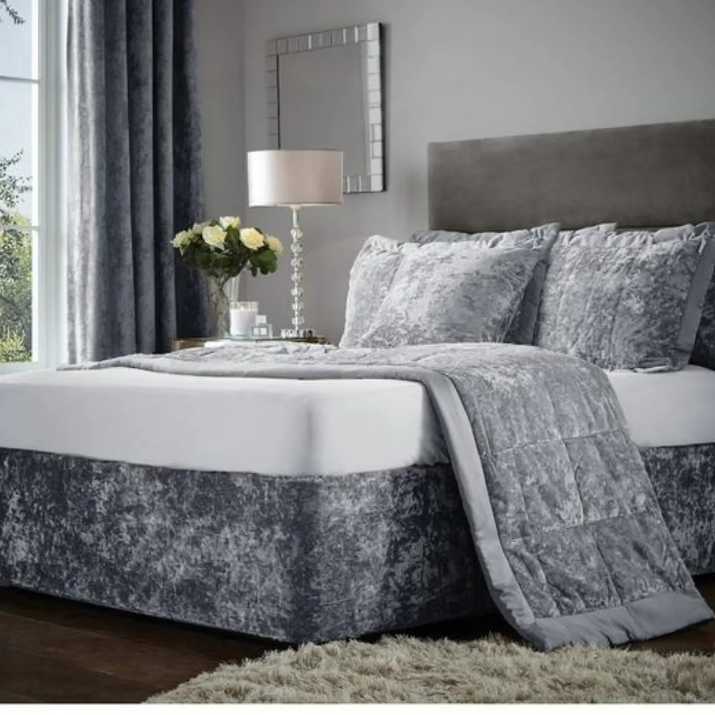 CL Crushed Velvet Divan Base Wrap
