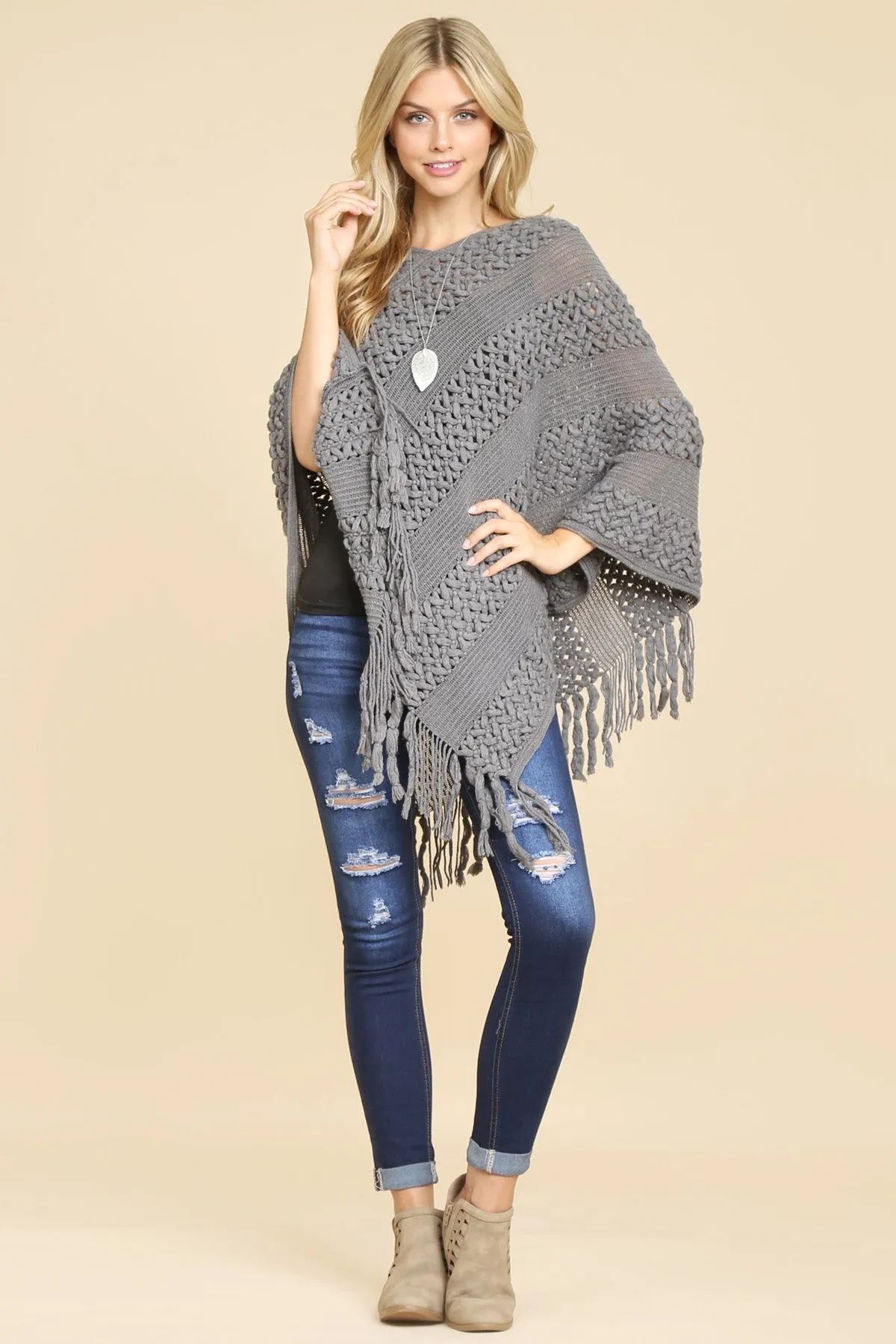 CLASSIC FRINGE PONCHO