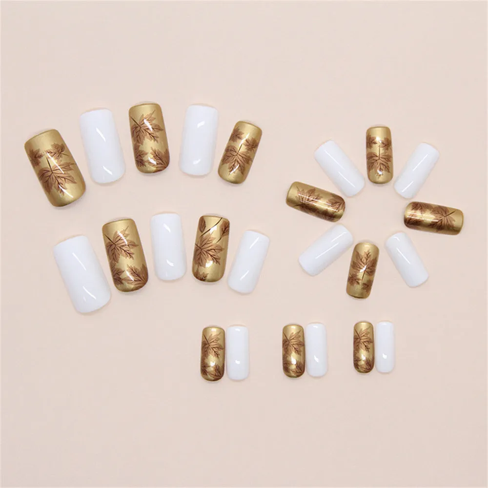 Coffin Pearlescent Maple Leaf Vintage Gold
