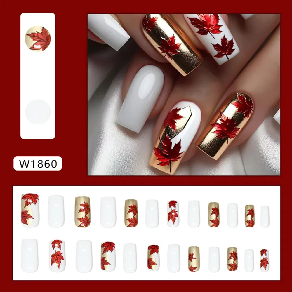 Coffin Pearlescent Red Maple Leaf