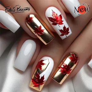 Coffin Pearlescent Red Maple Leaf