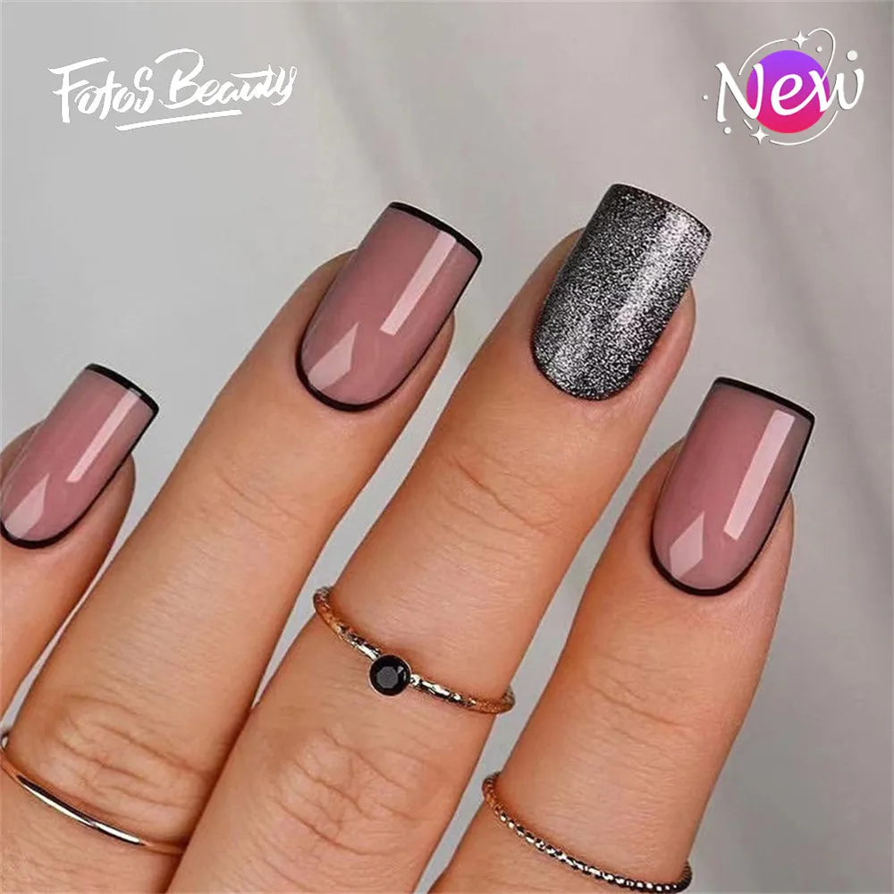 Coffin Pink Black Burst Glitter
