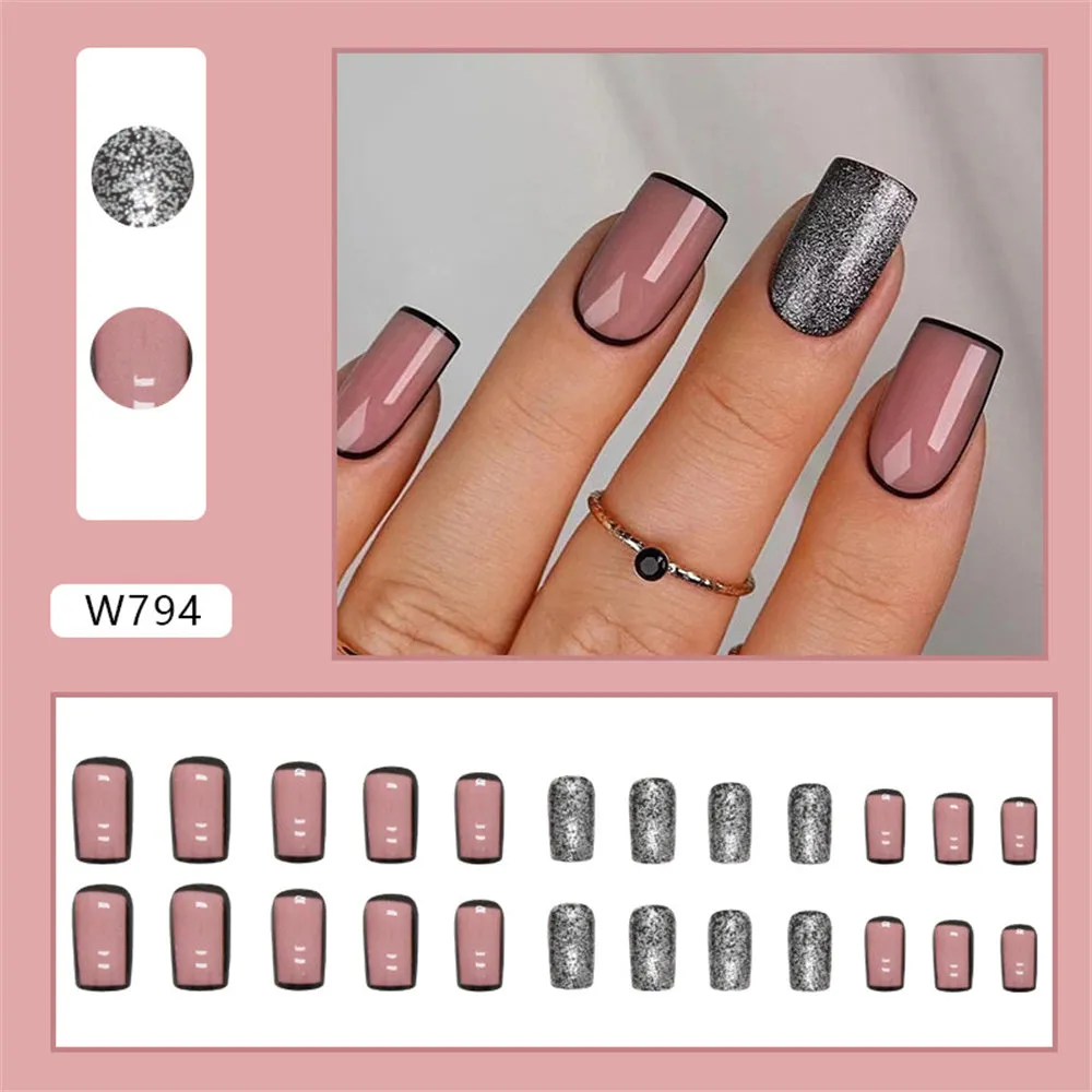 Coffin Pink Black Burst Glitter