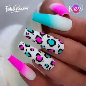Coffin Pink Blue Gradient Leopard
