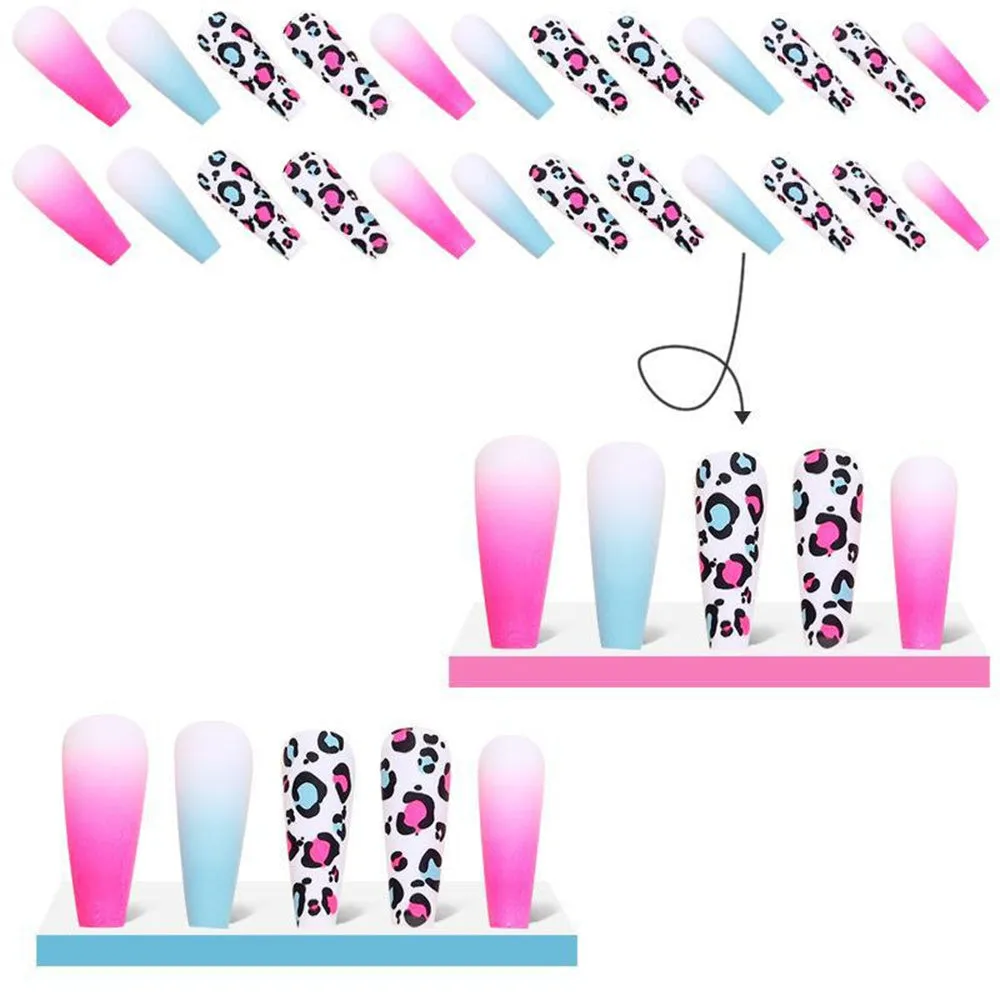 Coffin Pink Blue Gradient Leopard