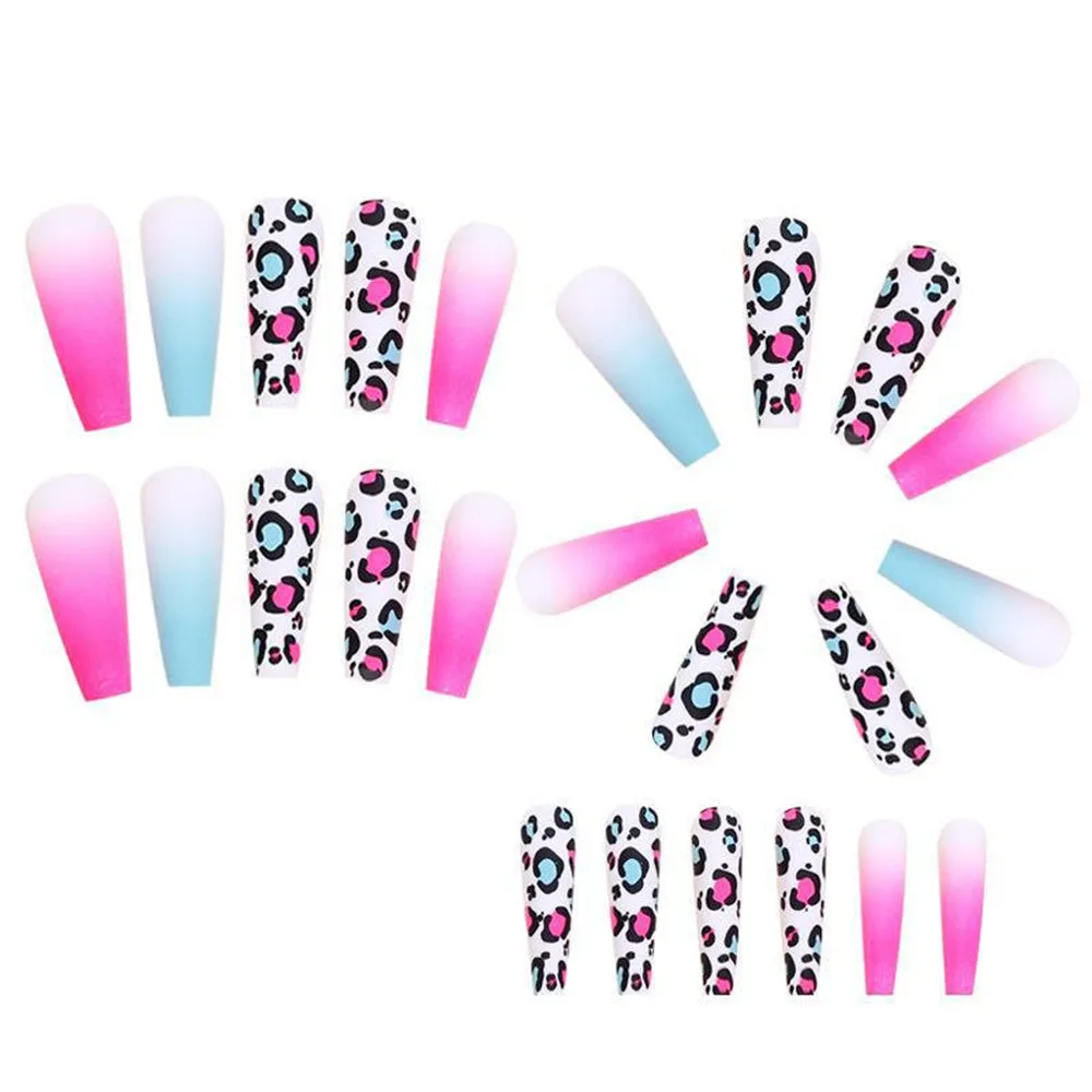 Coffin Pink Blue Gradient Leopard
