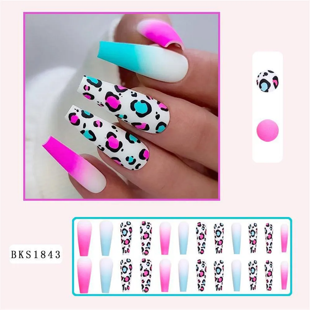 Coffin Pink Blue Gradient Leopard