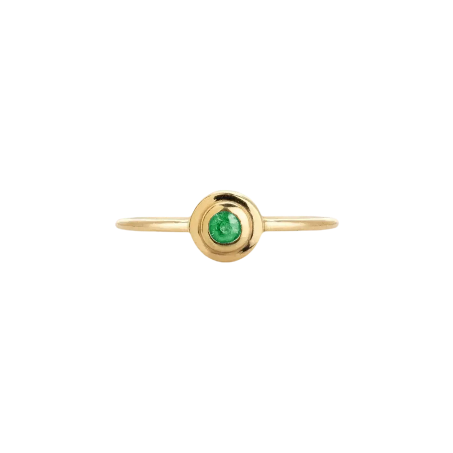 Concentric Circles Emerald Ring