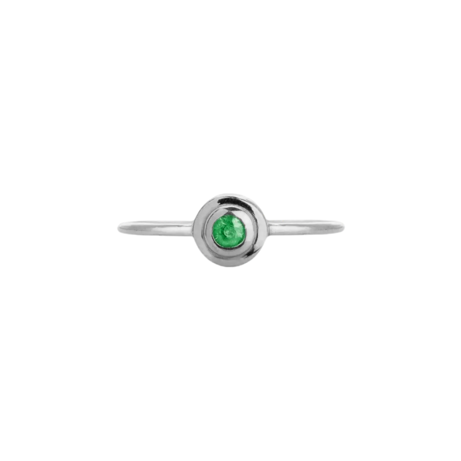 Concentric Circles Emerald Ring