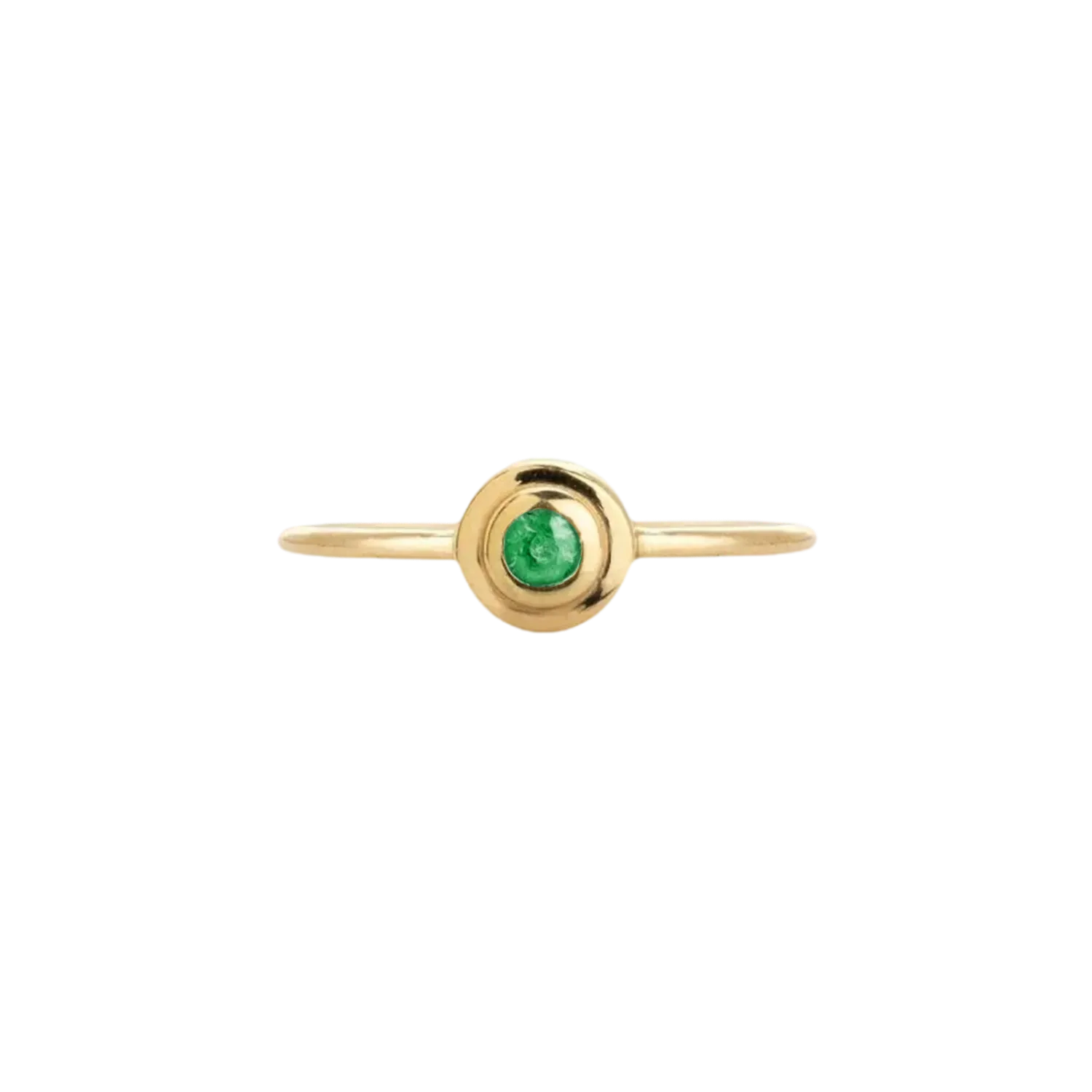 Concentric Circles Emerald Ring