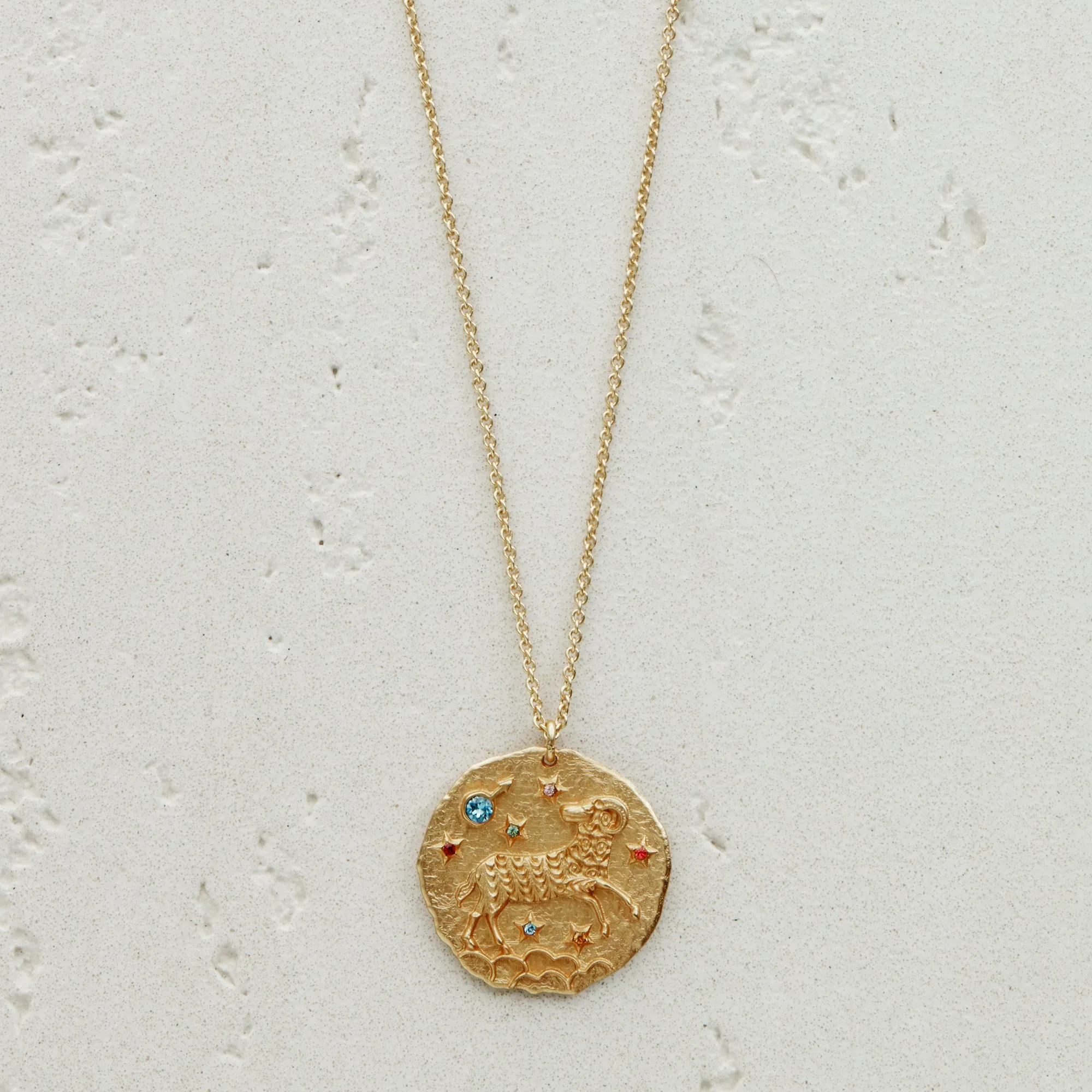 Constellation Aries Zodiac Sign Pendant Necklace