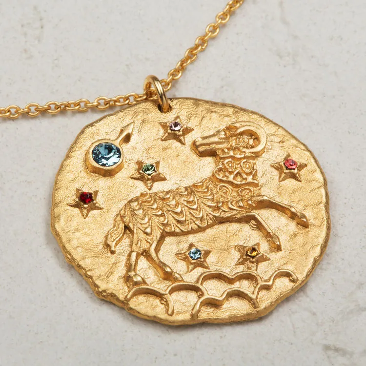 Constellation Aries Zodiac Sign Pendant Necklace