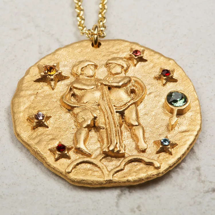 Constellation Gemini Zodiac Sign Pendant Necklace