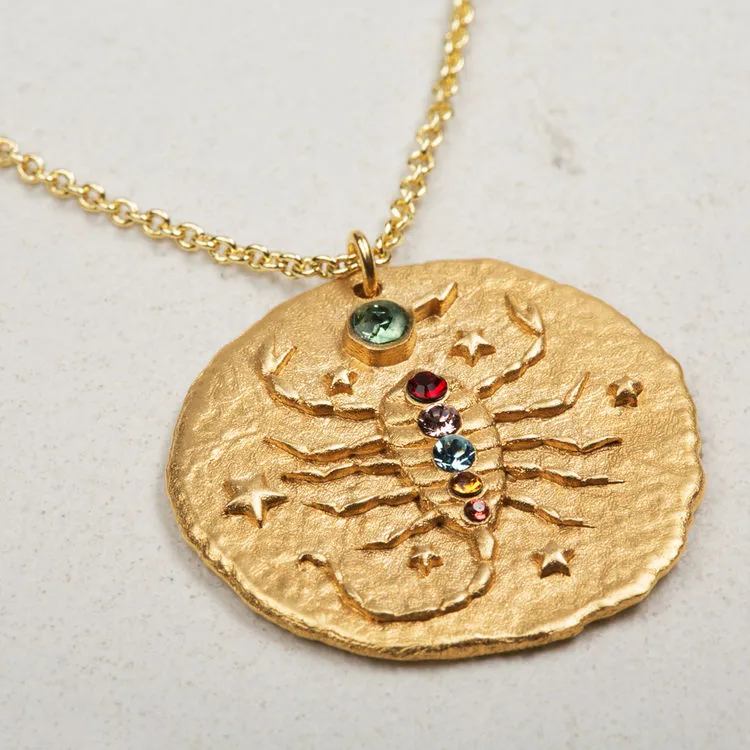 Constellation Scorpio Zodiac Sign Pendant Necklace