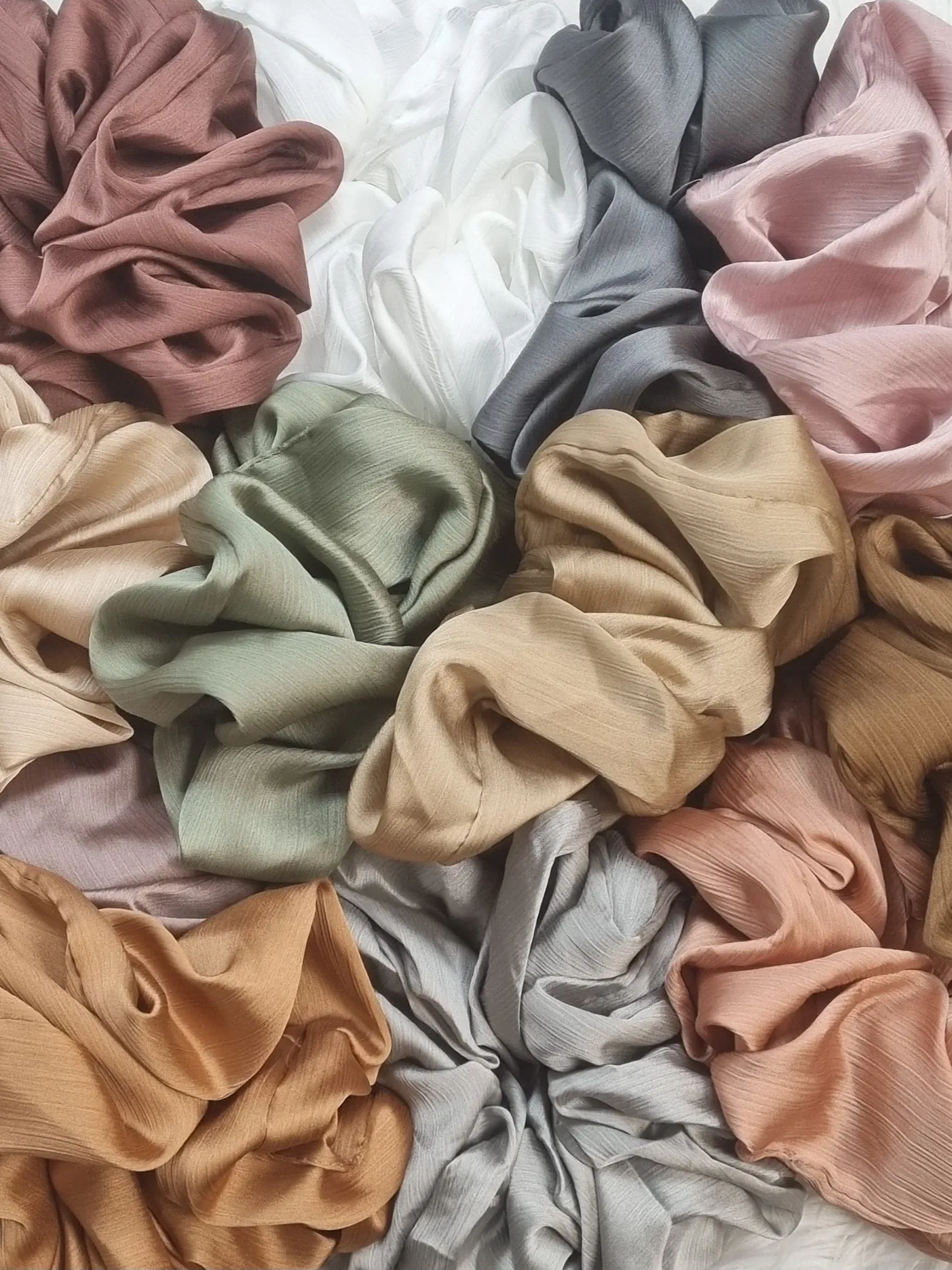 Coral - Honey Satin Scrunchie