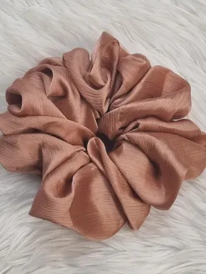 Coral - Honey Satin Scrunchie