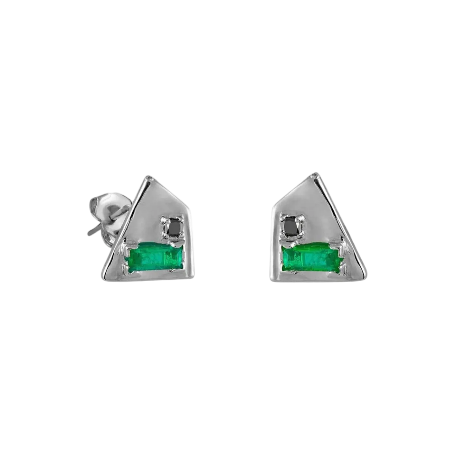Corvus Emerald and Black Diamond Earrings