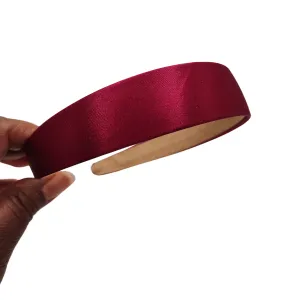 Cranberry Satin Headband