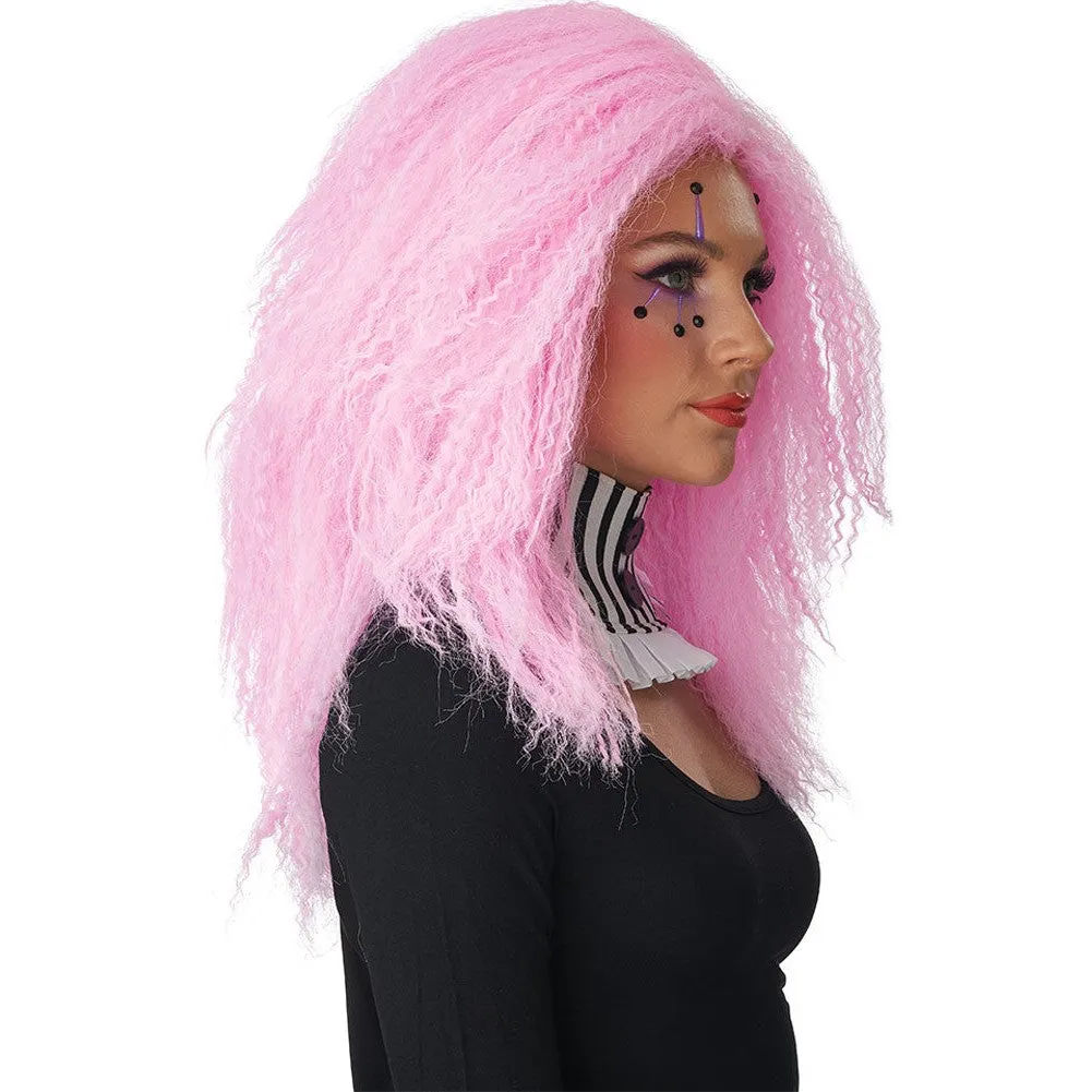 Crimped N Kooky Pink Wig