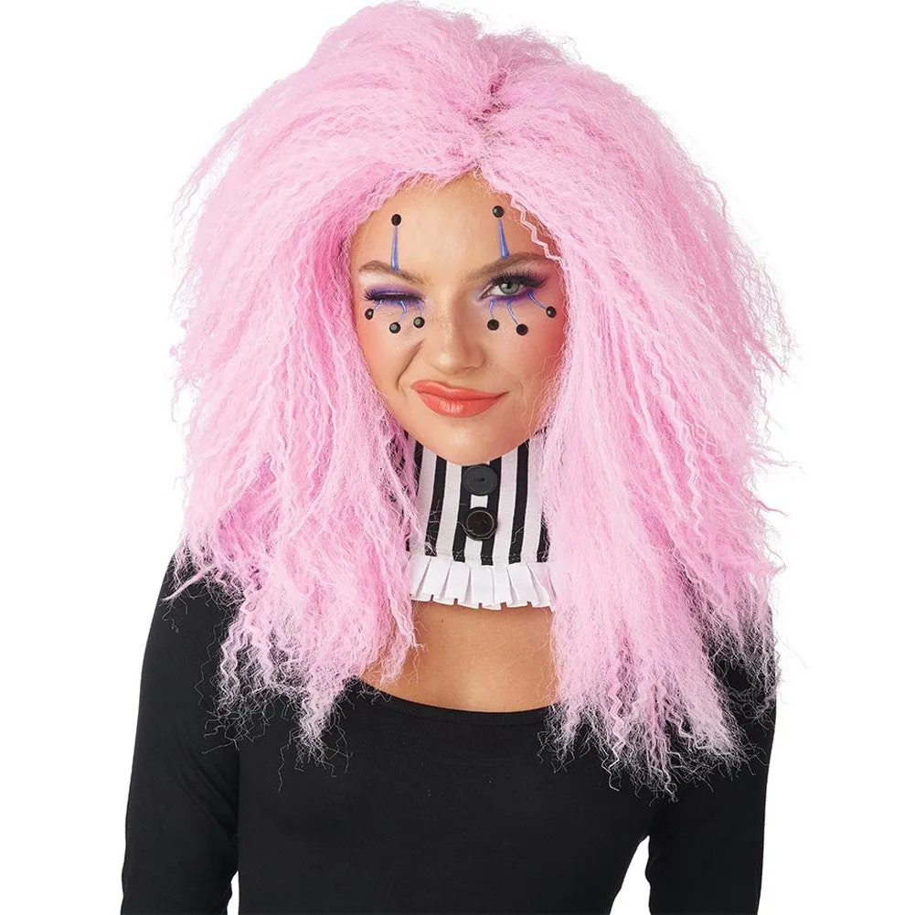 Crimped N Kooky Pink Wig