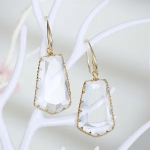 Crystal & 18K Gold-Plated Ladder Drop Earrings