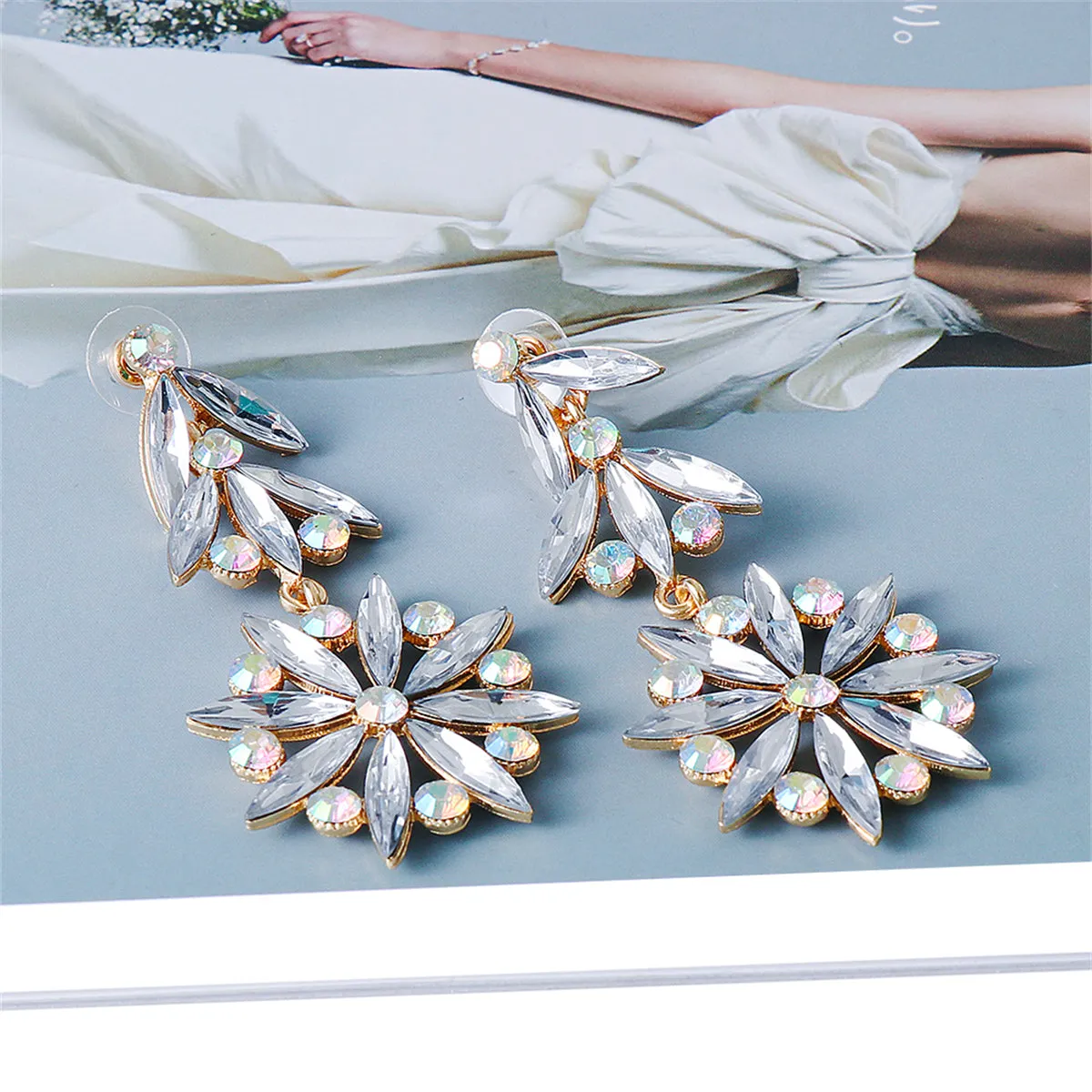 Crystal & Cubic Zirconia 18K Gold-Plated Botany Drop Earrings