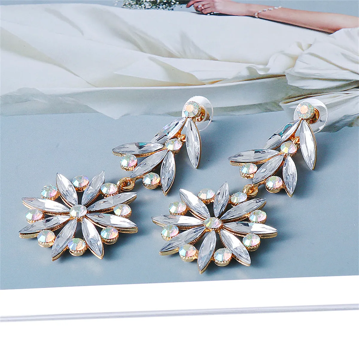 Crystal & Cubic Zirconia 18K Gold-Plated Botany Drop Earrings