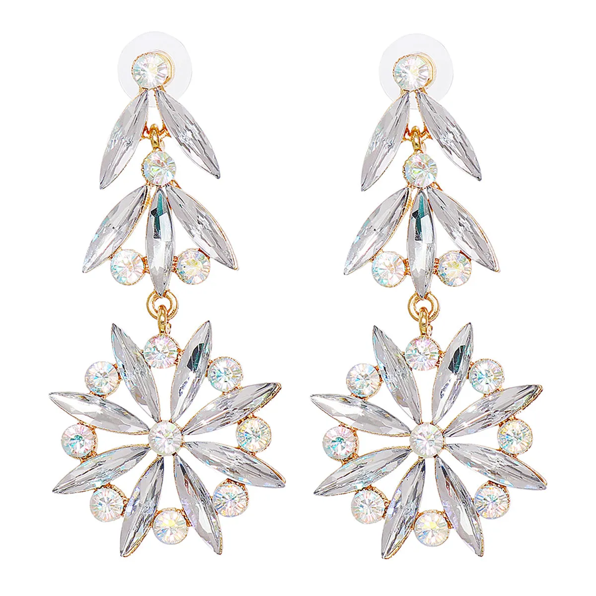 Crystal & Cubic Zirconia 18K Gold-Plated Botany Drop Earrings