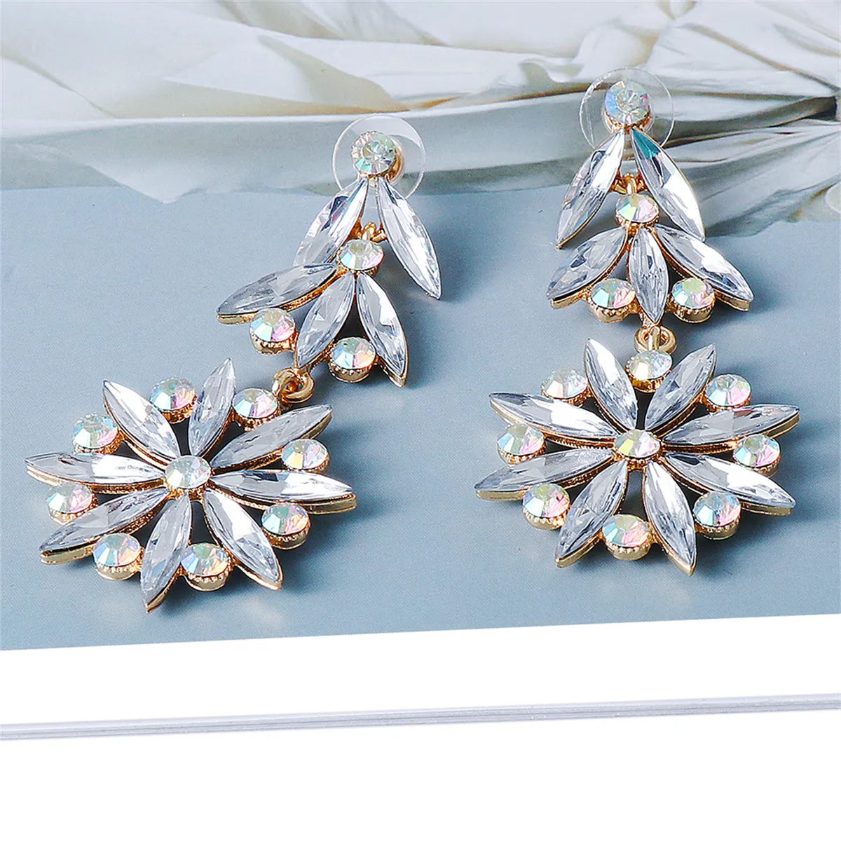 Crystal & Cubic Zirconia 18K Gold-Plated Botany Drop Earrings