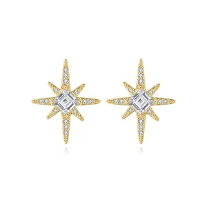 Crystal & Cubic Zirconia 18K Gold-Plated Star Stud Earrings