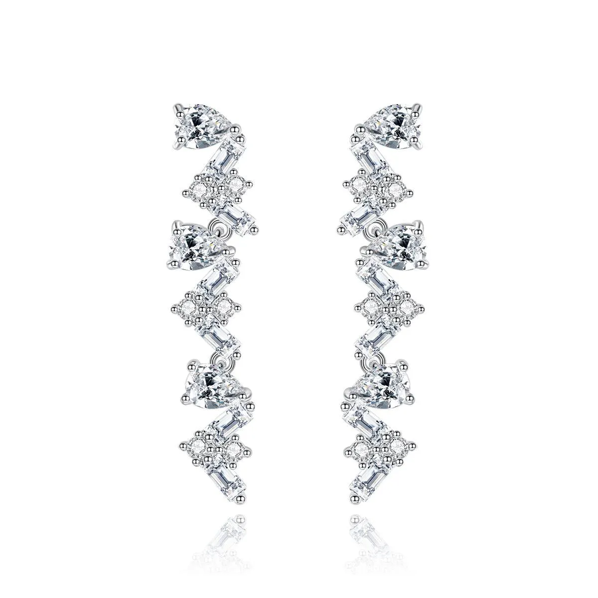 Crystal & Cubic Zirconia Geometric Drop Earrings
