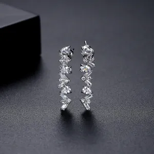 Crystal & Cubic Zirconia Geometric Drop Earrings