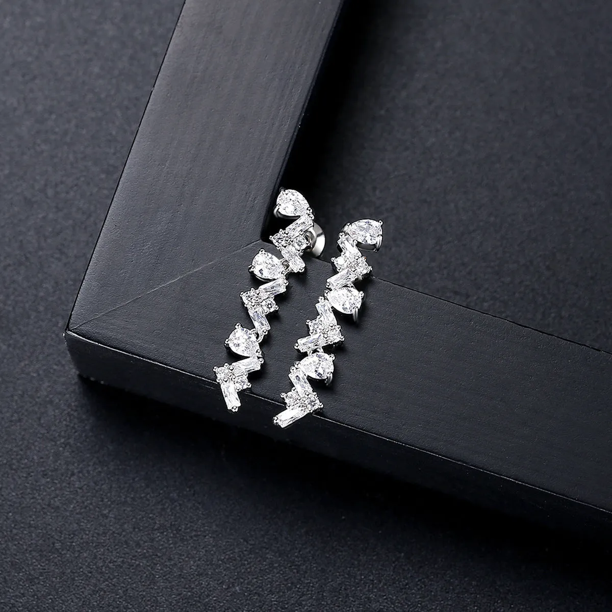 Crystal & Cubic Zirconia Geometric Drop Earrings