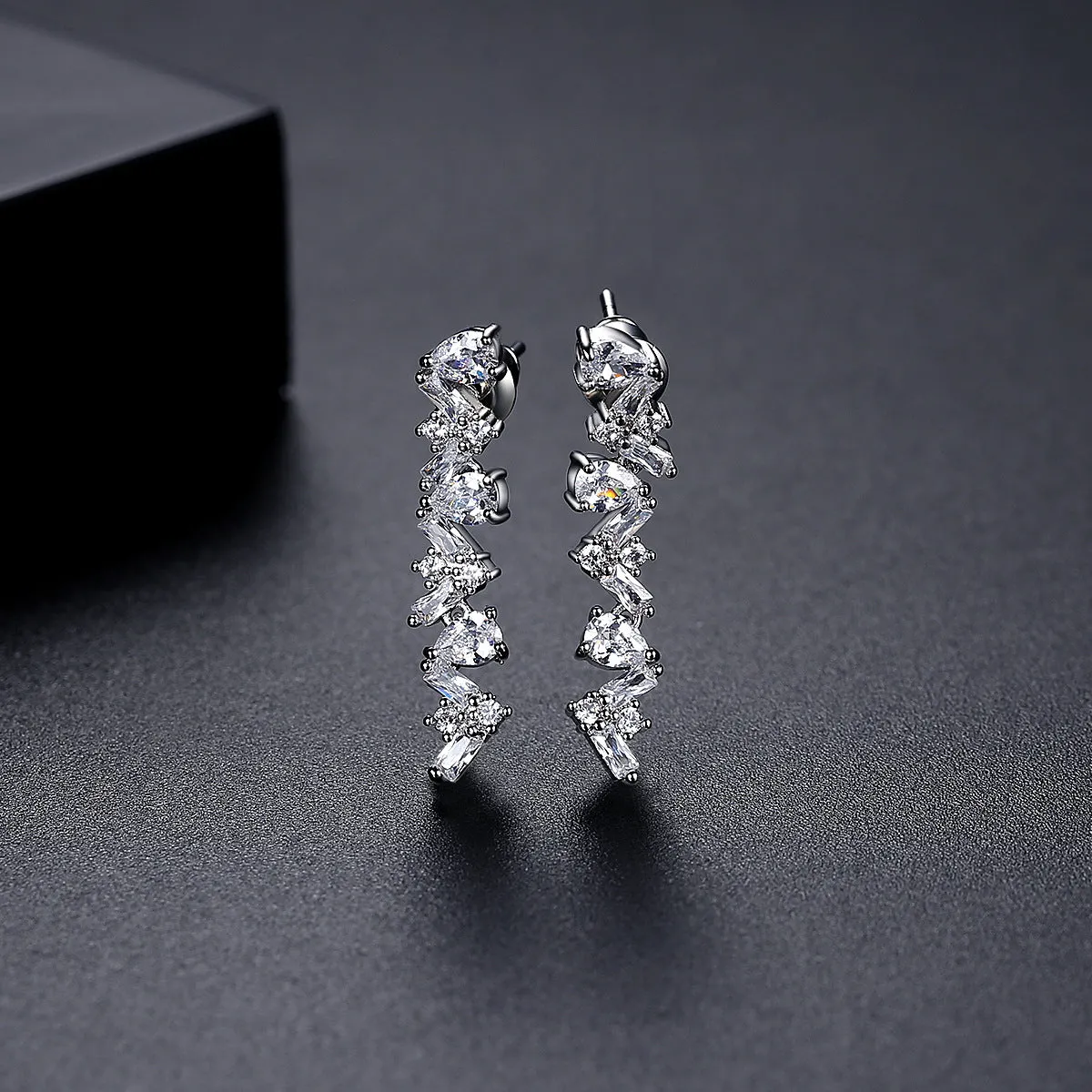 Crystal & Cubic Zirconia Geometric Drop Earrings