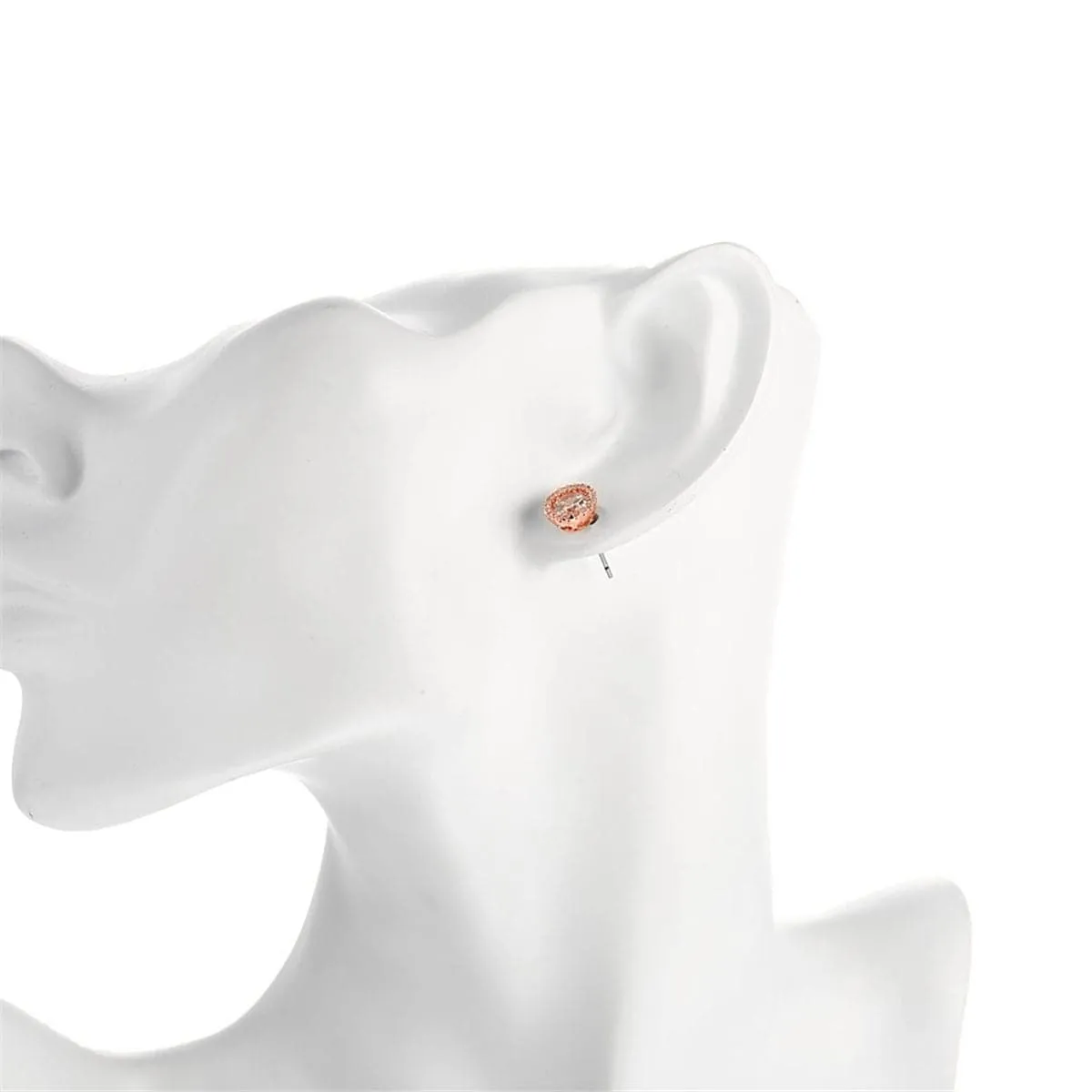 Cubic Zirconia & Crystal 18K Rose Gold-Plated Round Stud Earrings