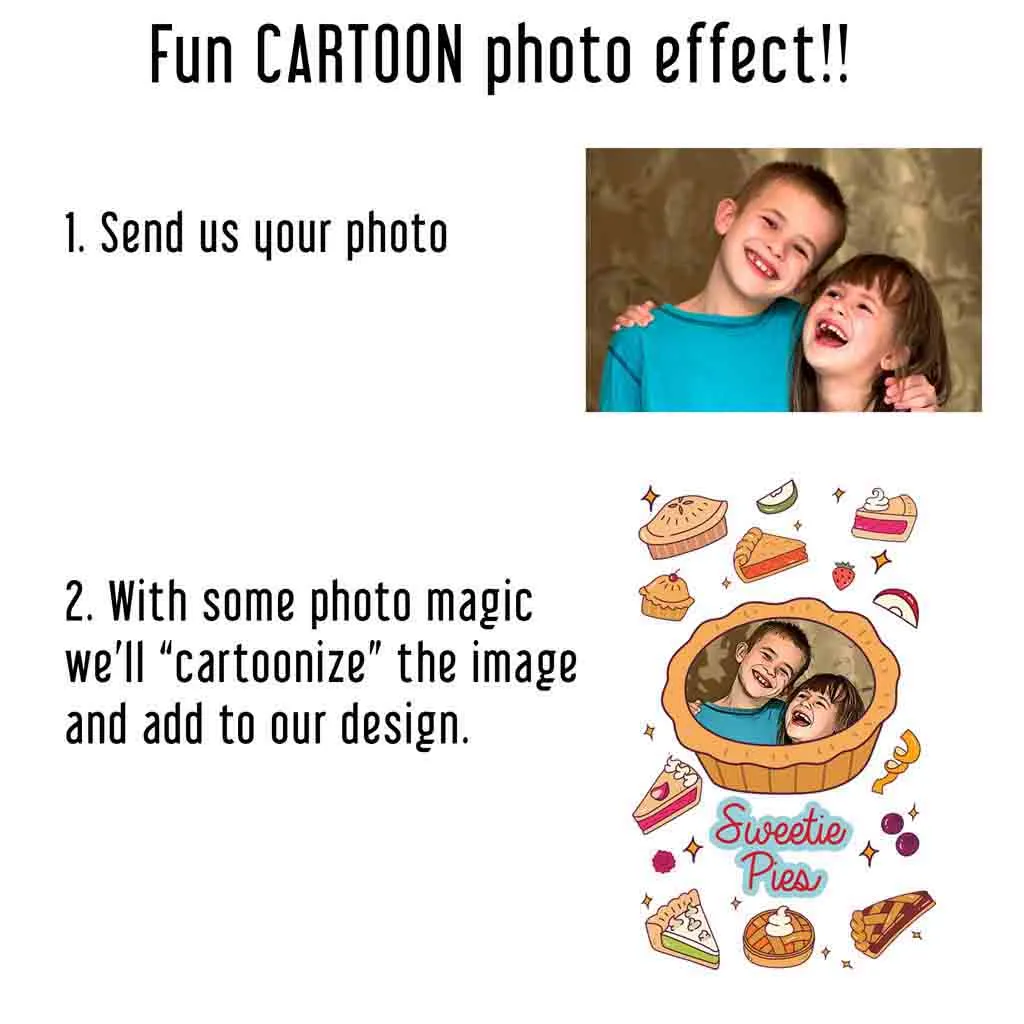 Cute Cartoonized Photo Effect Personalized Kitchen Towel