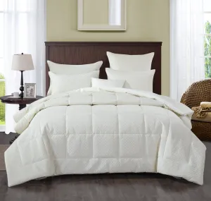 DaDa Bedding Soft Velvet Eggshell White Warm Plush 3D Pattern Comforter Set (JHW861)