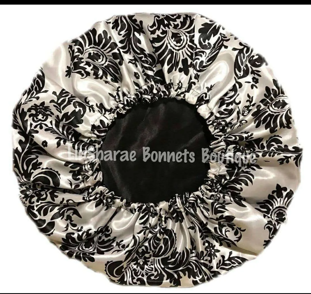 Damask Satin Bonnet | Baby Bonnet