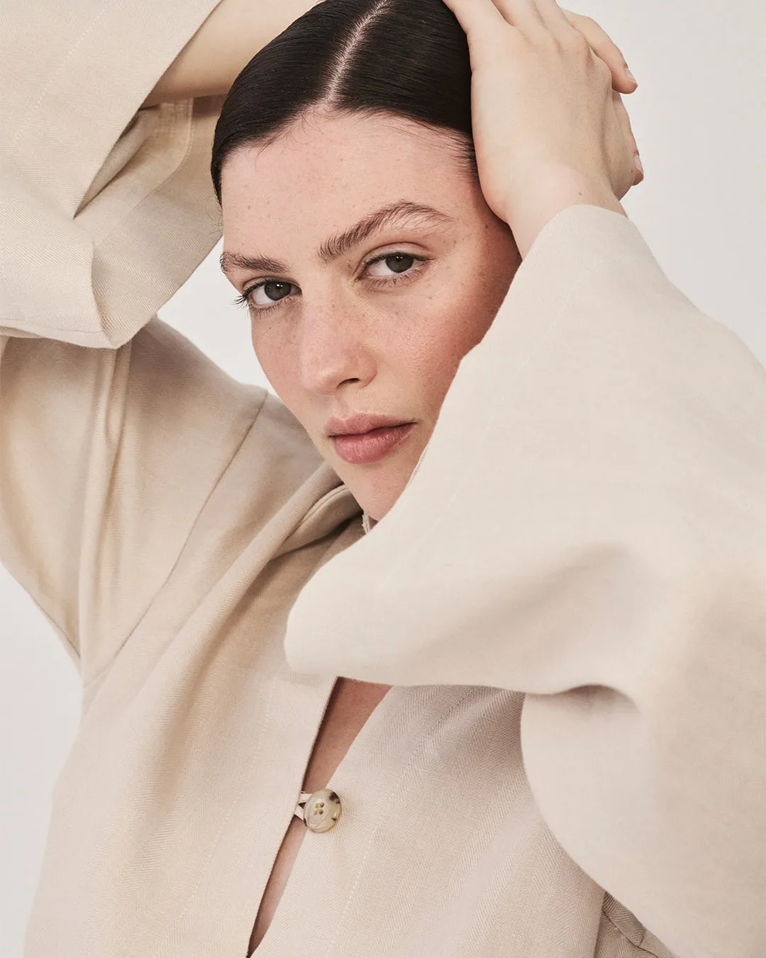 Delphi Organic Linen Relaxed Sleeve Dress - Sand
