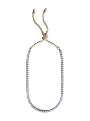 Demarson Lupe Necklace Adjustable Choker in Gold/ Air Blue Opal