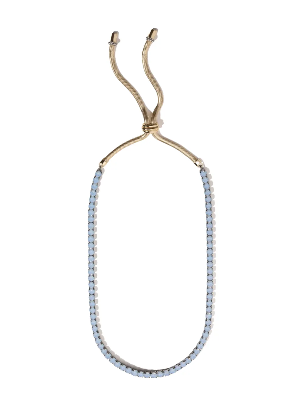 Demarson Lupe Necklace Adjustable Choker in Gold/ Air Blue Opal