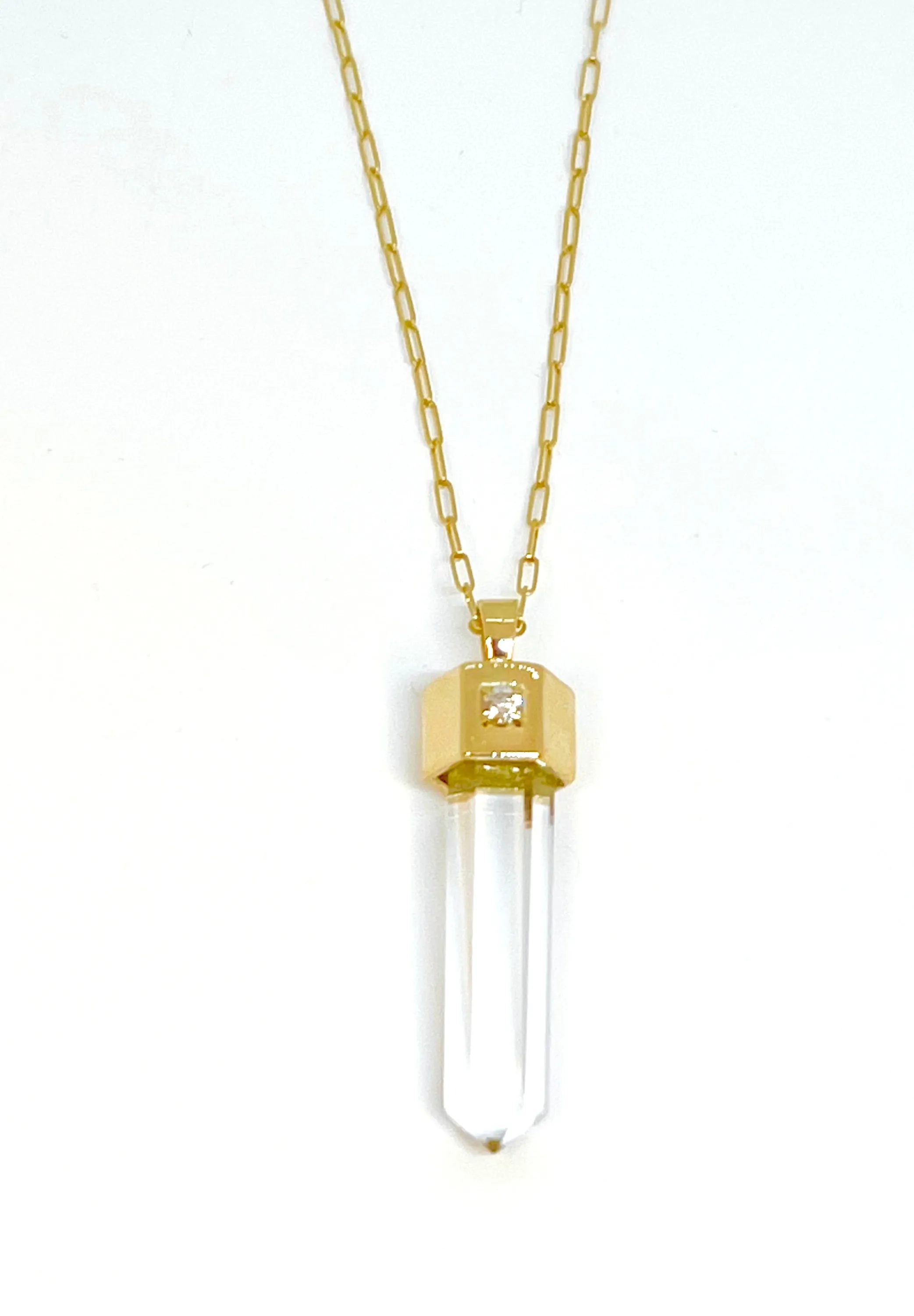 Disco Crystal 1 Point Diamond Necklace
