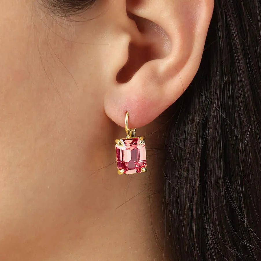 Dyrberg Kern Segin French Hook Gold Drop Earrings - Light Rose