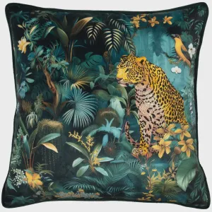Embroidered Leopard on velvet 45 x 45 cm Cushion