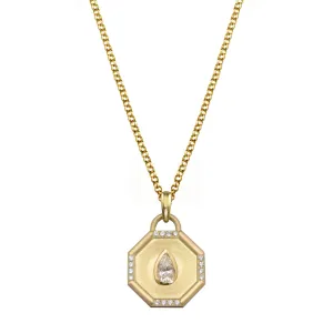 Fairy Dust Diamond Tear Drop Necklace