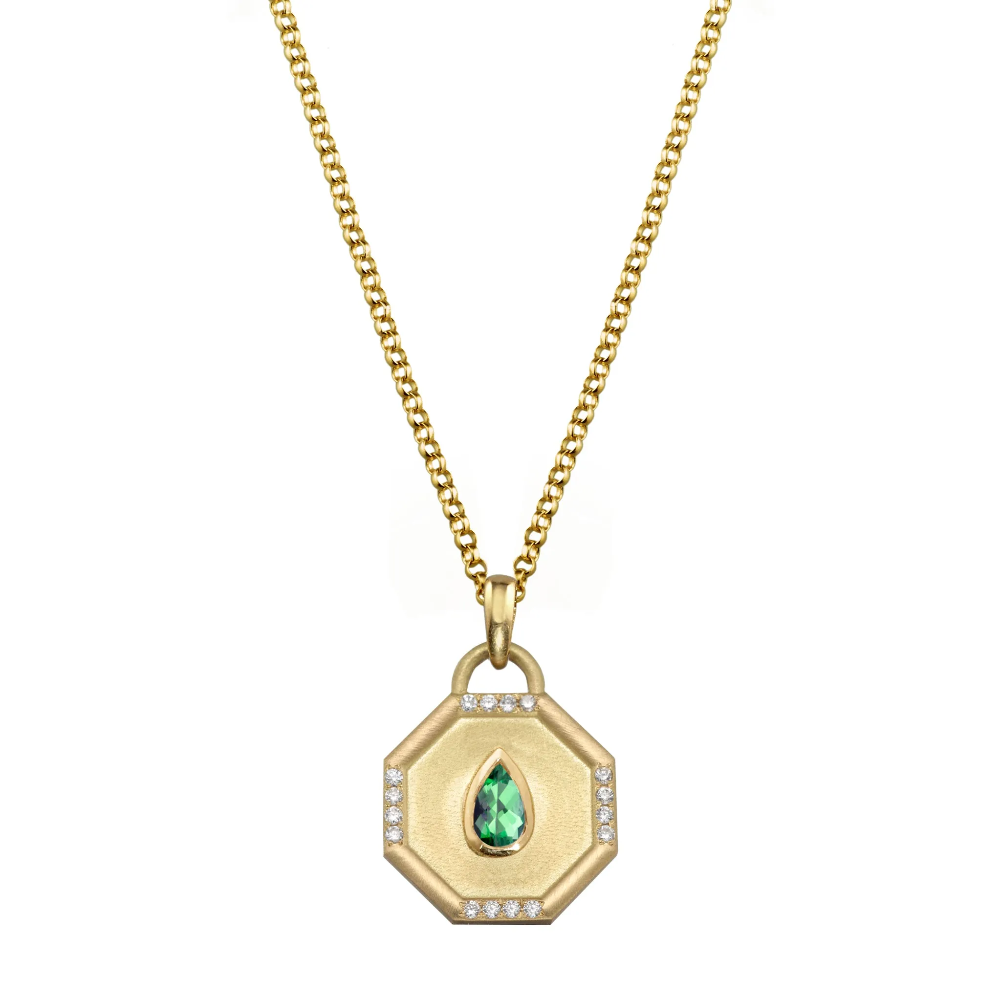 Fairy Dust Emerald Tear Drop Necklace