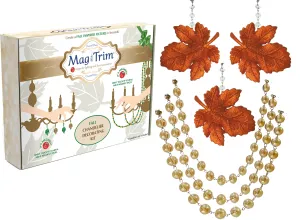 FALL CHANDELIER MAKEOVER KIT - GLITTER AMBER LEAF    12" CHAMPAGNE CRYSTAL BEAD GARLAND